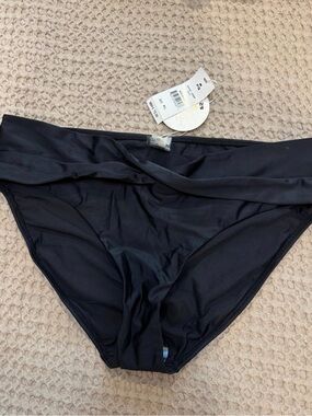 NWT PQ Swim Black Bikini Bottom with Gold Accent size XL
